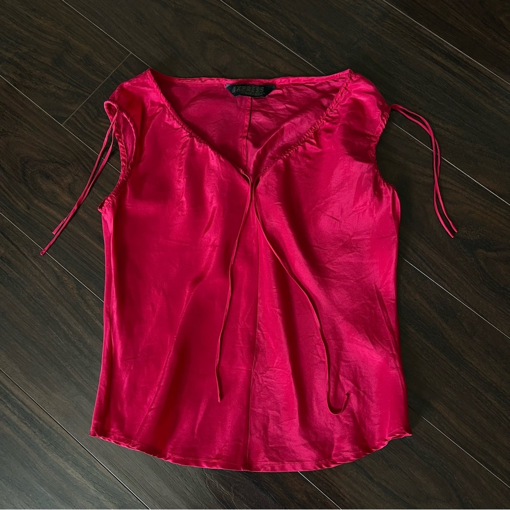 Vintage Y2K Red Silk Blouse